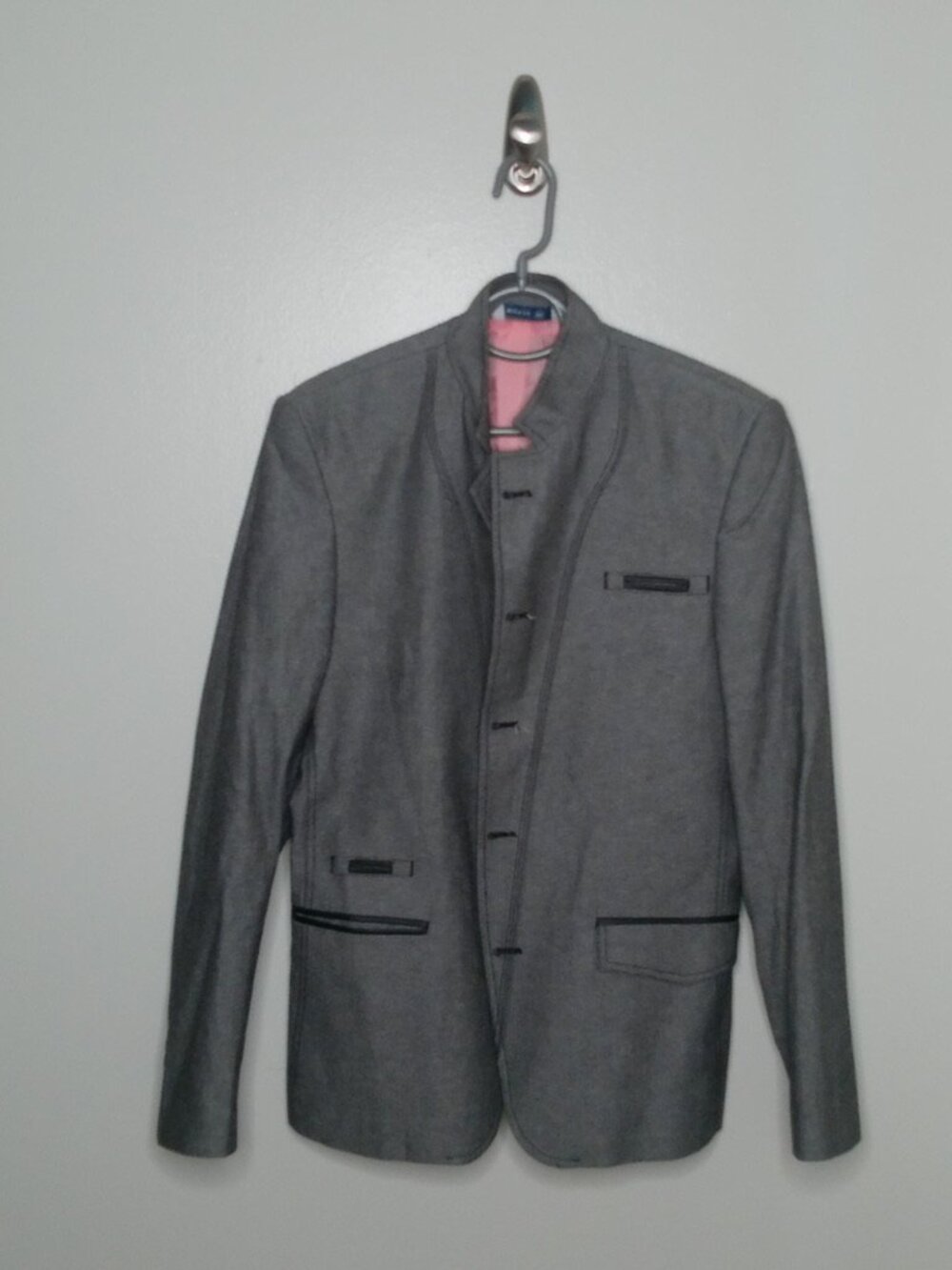 Grey jacket with pink lining